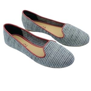 Splendid I Cannes Blue & White
Stripe Flats; 8M OBO